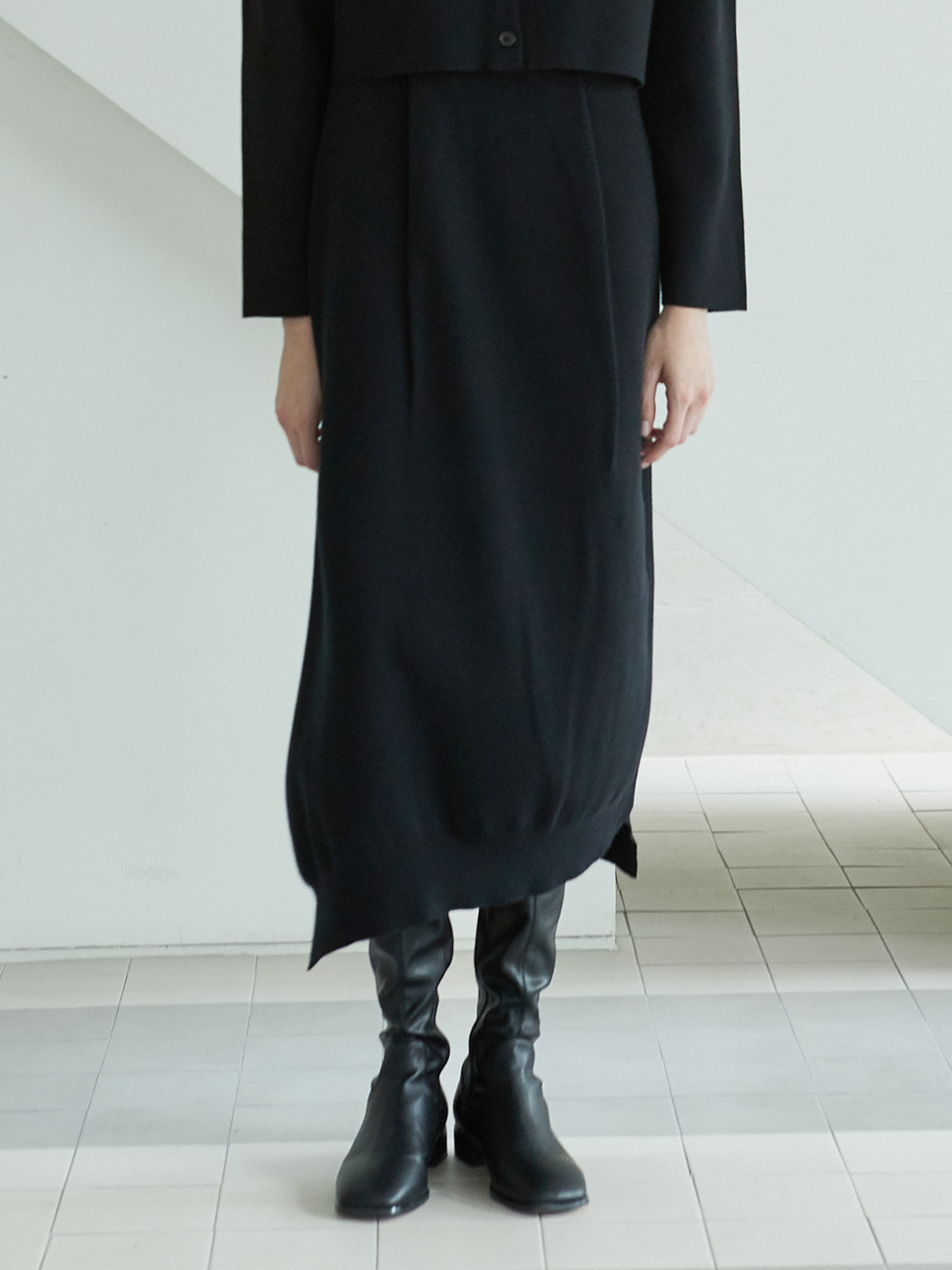 bud knit skirt (black)